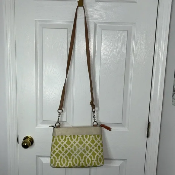 Spartina bag and wallet, green and cream